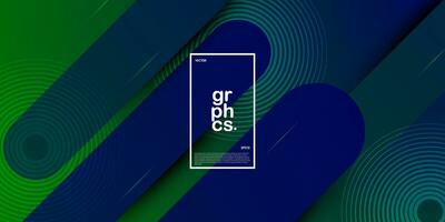 Dynamic simple blue and green gradient textured background design in 3D style with dark color. Eps10 Vector