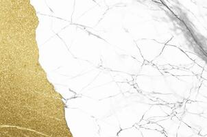 White Stone Marble Texture with Golden Strokes photo