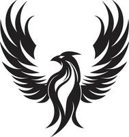 Celestial Phoenix Logo Enigmatic Phoenix Silhouette vector