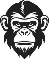 Sculpted Elegance The Black Chimpanzee Icon Noir Beauty in the Jungle A Chimpanzee Mark of Majesty vector