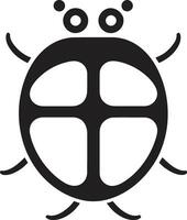 Symmetrical Splendor The Ladybugs Minimalistic Mark Classic Grace The Abstract Ladybug Silhouette in Black vector