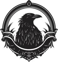 Geometric Black Raven Logo Graceful Raven Vector Design