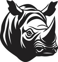 Elegant Black Vector Rhinoceros Icon A Majestic Beast in Monochrome Noir Rhino Logo Power and Grace in Minimalistic Design