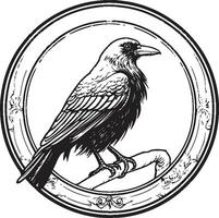 Stylish Raven Icon of Distinction Vintage Black Raven Vector