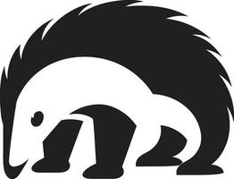 Elegant Anteater Silhouette Black Vector Logo Beauty Anteater in Shadows Bold Black Vector Emblem