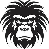 babuino monarquía sello negro babuino heráldica vector