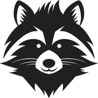 Abstract Black Masked Bandit Graphic Premium Raccoon Silhouette Insignia vector