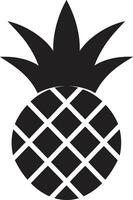 piña cara icono negrita piña vector diseño