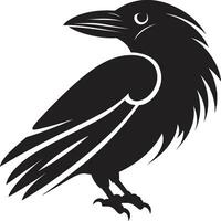 Abstract Raven Vector Badge Vintage Black Crow Icon