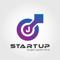 Start up logo blended with initial letter vector