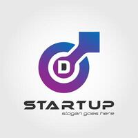 Start up logo blended with initial letter vector