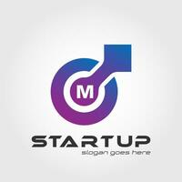 Start up logo blended with initial letter vector