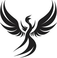 Firebird in Shadows Elegant Phoenix Profile vector