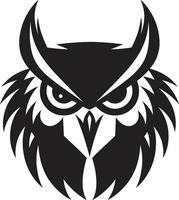 Owl Face in the Dark Mystical Owl Silhouette vector