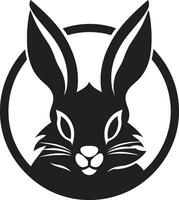 Premium Black Bunny Insignia Intricate Rabbit Graphic Badge vector