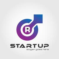 Start up logo blended with initial letter vector