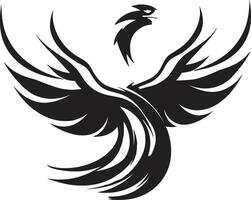 Phoenixs Night Flight Intricate Feathered Icon vector