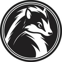 Stylish Skunk Logo Odorous Opulence Wild Elegance in Stripes Onyx Olfactory Icon vector