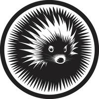 Porcupine Quill Elegant Emblem Porcupine Spike Modern Monogram vector