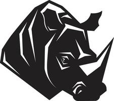 Elegance in the Wild A Work of Art in Noir Sculpted Elegance Black Rhinoceros Icons Timeless Appeal vector