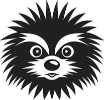 Porcupine Spike Elegance Emblem Black Porcupine Quill Vector