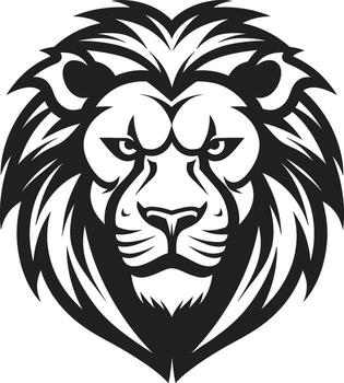 majestuoso cazador el león icono diseño excelencia el merodeando Rey rugido negro león emblema vector