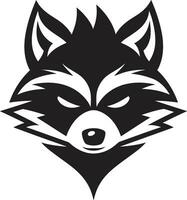 Graceful Raccoon Silhouette Icon Intricate Black Raccoon Crest vector