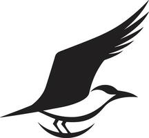 Inkwell Flight Black Seagull Symbol Profile Feline Majesty Vector Seagull Design Emblem