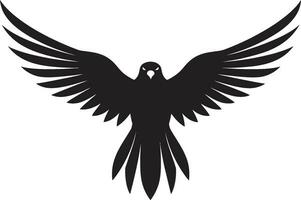 Vector Avian Predator Dark Delight Sculpted Silhouette in Flight Monochrome Predatory Marvel