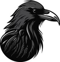 Abstract Black Crow Monogram Sleek Raven Silhouette Design vector