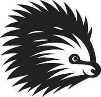 Porcupine Spike Shield Logo Graceful Porcupine Emblem vector
