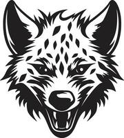 Sleek and Fierce Black Hyena Emblem Abstract Hyena Grace in Monochrome vector