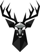 Elegant Serenade in Shadows Black Deer Icons Majestic Homage Sculpted Grace Deer Emblem in Blacks Timeless Beauty vector