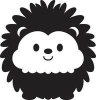 Vectorized Monochrome Hedgehog Icon Contemporary Hedgehog in the Night vector