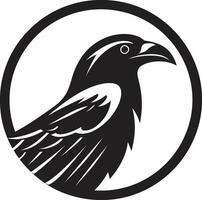 Graceful Crow Badge of Honor Intricate Raven Vector Icon