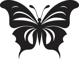 Black Butterfly Icon A Timeless Mark Intricate Flutter Noir Butterfly Design vector