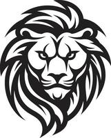 cazar en estilo atacando majestad en león icono agraciado rugido el negro león logo excelencia vector