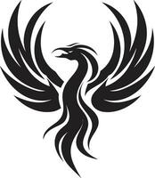 Mystical Firebird Emblem Feathered Fire Logo Concept vector