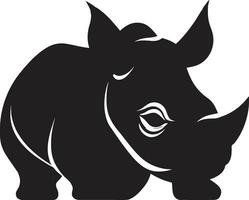 Wildlifes Majestic Song Rhinos Regal Melodic Design in Black Vector Elegance in the Night Rhino Symbol in Monochromes Melody