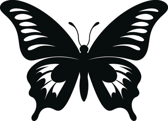 Elegance Takes Flight Black Butterfly Symbol Monochromatic Majesty Black Vector Butterfly Design