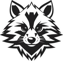 Graceful Black Masked Bandit Seal Abstract Raccoon Vector Insignia