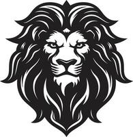 Stalking Beauty Black Vector Lion Icon Elegance in the Wild Lion Icon Emblem