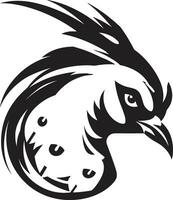 Ebon Elegance Peacock Emblem in Vector Shadowed Reverie Black Vector Icon