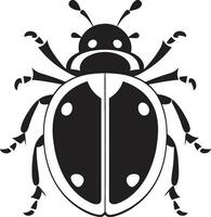 Abstract Insect Artistry in Black Sleek and Mysterious Ladybug Emblem vector