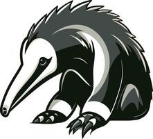 Elegant Anteater Emblem Black Vector Logo Design Anteater Icon in Vector Bold and Beautiful Black Design