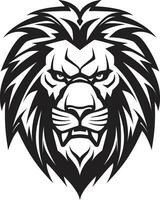 Savage Authority Black Lion Icon Emblem   The Symbol of Command Hunt in Style Black Lion Logo   The Hunt for Elegance and Power vector