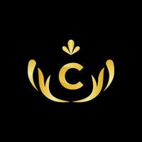 Golden Letter C Logo Icon Initial Letter C Design Vector logo design