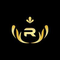 Golden Letter R Logo Icon Initial Letter R Design Vector logo design