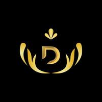 Golden Letter D Logo Icon Initial Letter D Design Vector logo design