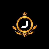Vector J letter logo initial golden colorful J logo design